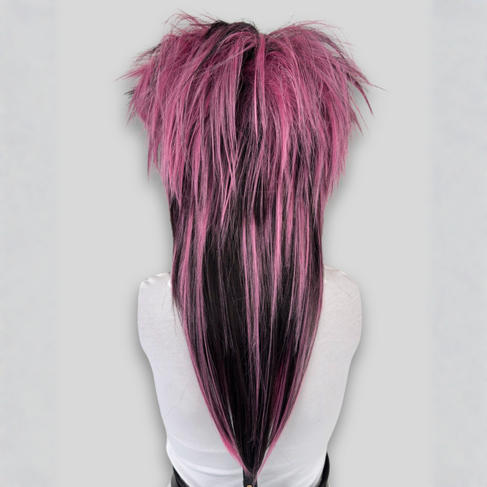 Brown & Pink Emo Scene Wig with Side Bangs